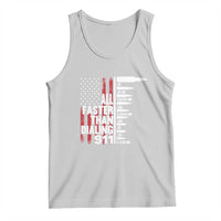 Funny Gun Lover Tank Top All Faster Than Dialing 911 Bullets American Flag