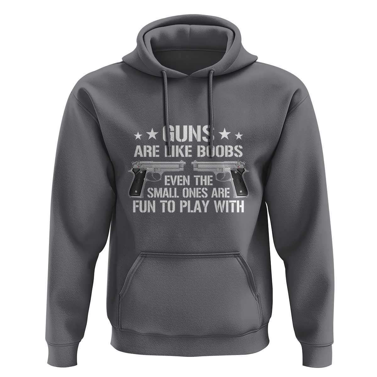 Funny Gun Lover Hoodie Guns Are Like Boobs Titties Joke Pistol