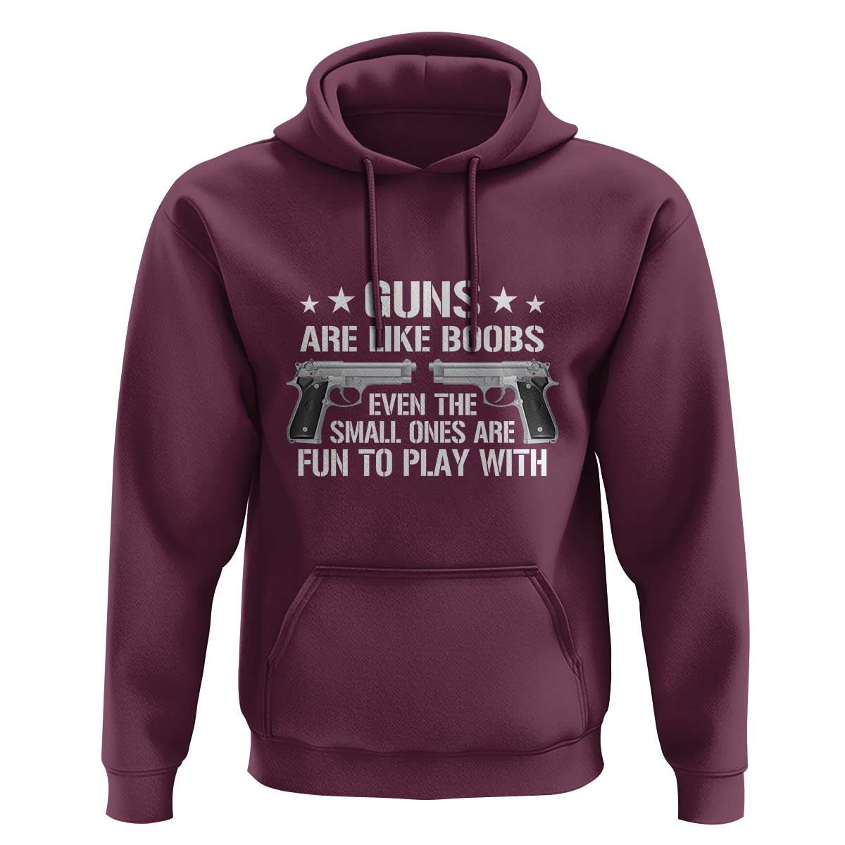 Funny Gun Lover Hoodie Guns Are Like Boobs Titties Joke Pistol