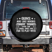Funny Gun Lover Spare Tire Cover Guns Are Like Boobs Titties Joke Pistol