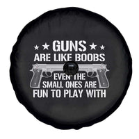 Funny Gun Lover Spare Tire Cover Guns Are Like Boobs Titties Joke Pistol