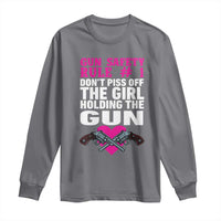 Funny Gun Girls Long Sleeve Shirt Gun Safety Rule Don't Piss Of The Girl Holding The Gun Owner
