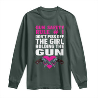 Funny Gun Girls Long Sleeve Shirt Gun Safety Rule Don't Piss Of The Girl Holding The Gun Owner