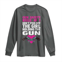 Funny Gun Girls Long Sleeve Shirt Gun Safety Rule Don't Piss Of The Girl Holding The Gun Owner