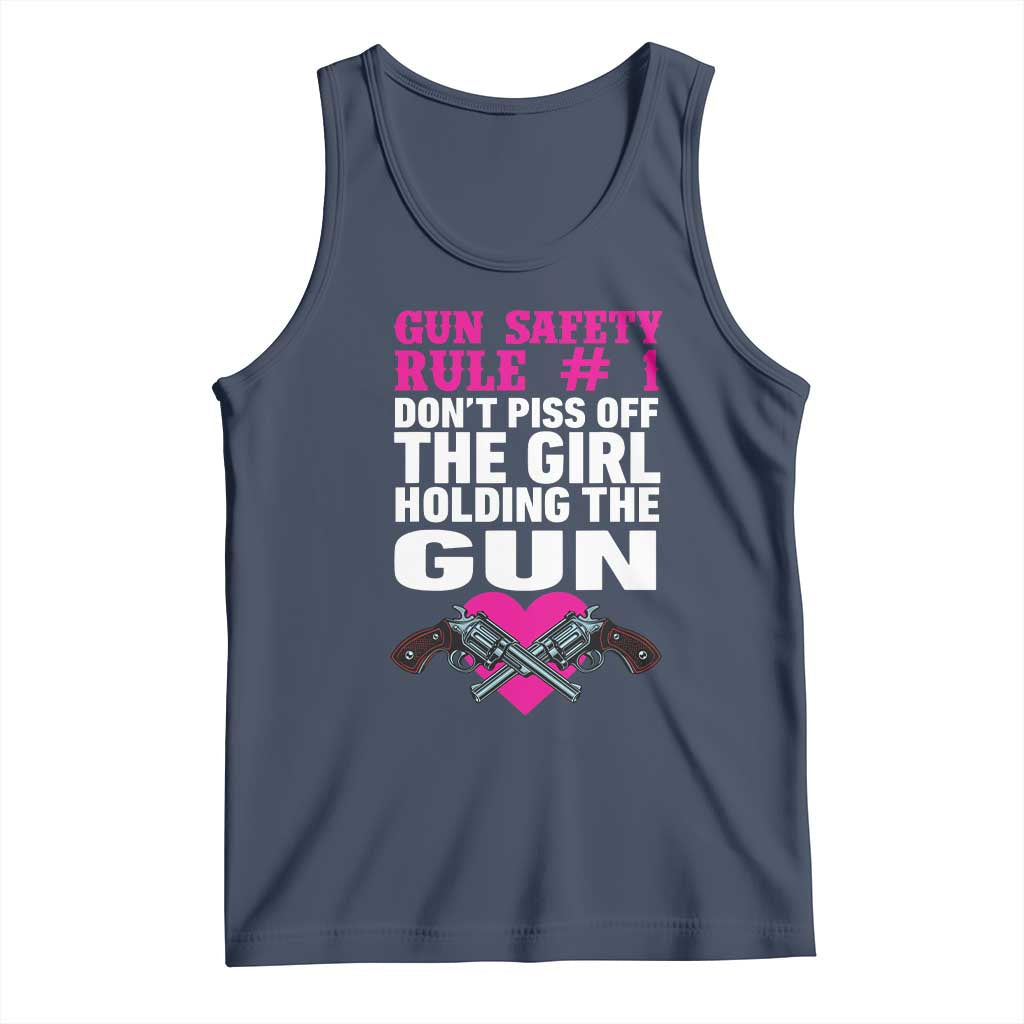 Funny Gun Girls Tank Top Gun Safety Rule Don't Piss Of The Girl Holding The Gun Owner