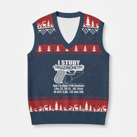 Funny Gun Lover V-Neck Knit Sweater Vest I Study Triggernometry Good With Numbers Guns Owner Enthusiast Gift - Wonder Print Shop