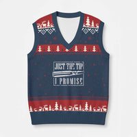 Funny Gun Owner V-Neck Knit Sweater Vest Just The Tip I Promise T-Shirt A Funny Gun Owner Tee - Wonder Print Shop