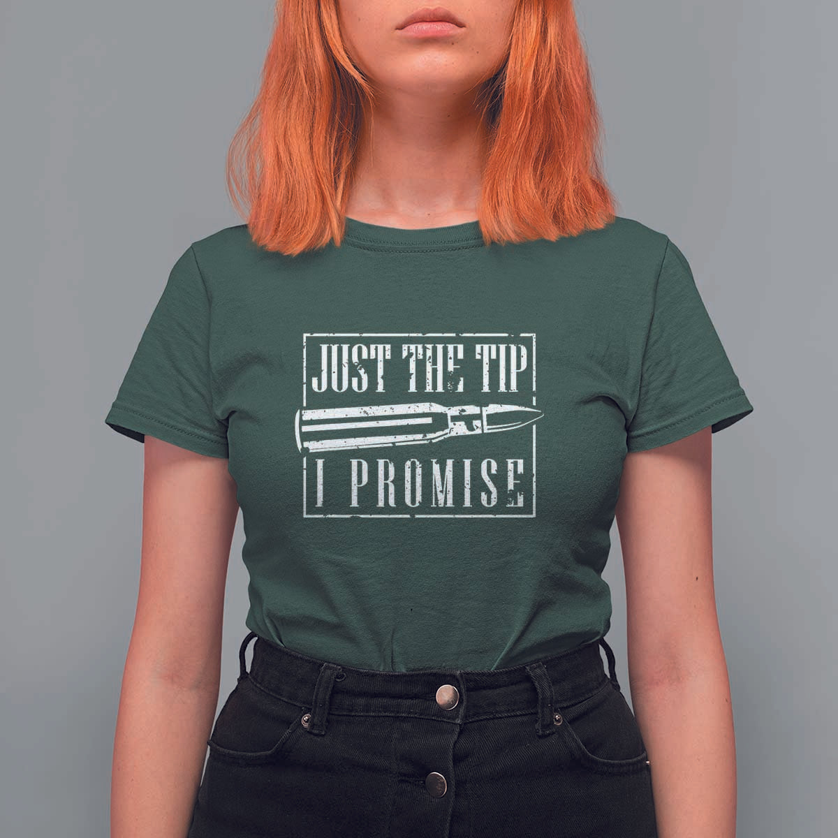 Funny Gun Owner T Shirt For Women Just The Tip I Promise T-Shirt A Funny Gun Owner Tee - Wonder Print Shop