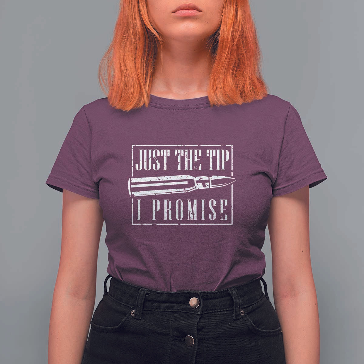 Funny Gun Owner T Shirt For Women Just The Tip I Promise T-Shirt A Funny Gun Owner Tee - Wonder Print Shop