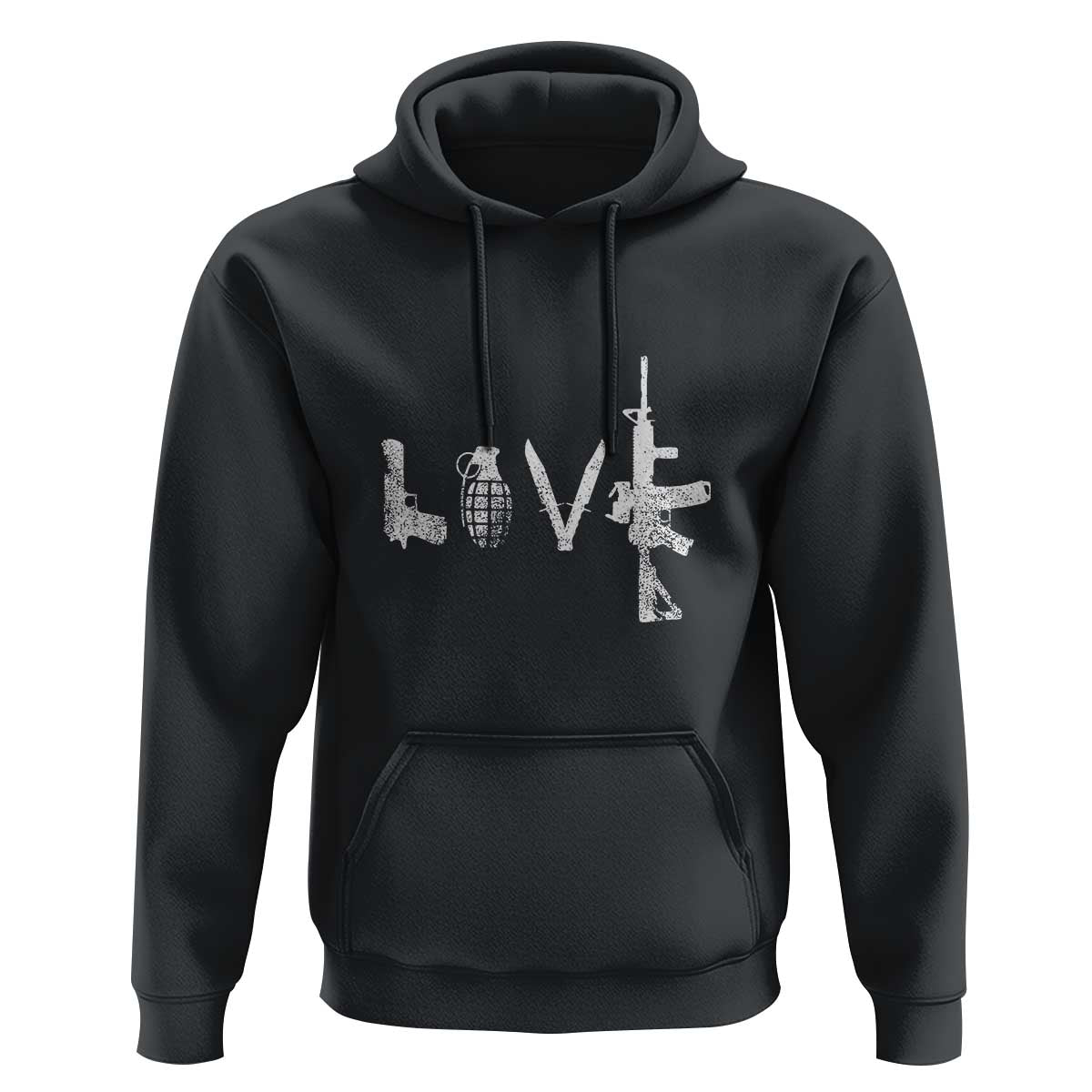 Gun Lover Hoodie LOVE AR15 Handgun Grenade