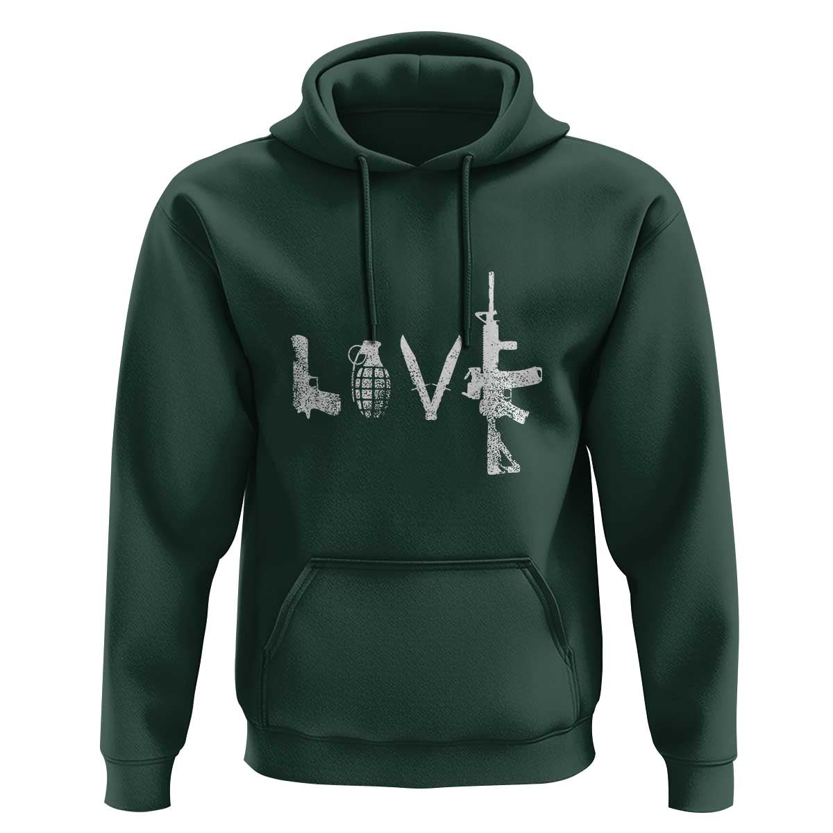 Gun Lover Hoodie LOVE AR15 Handgun Grenade