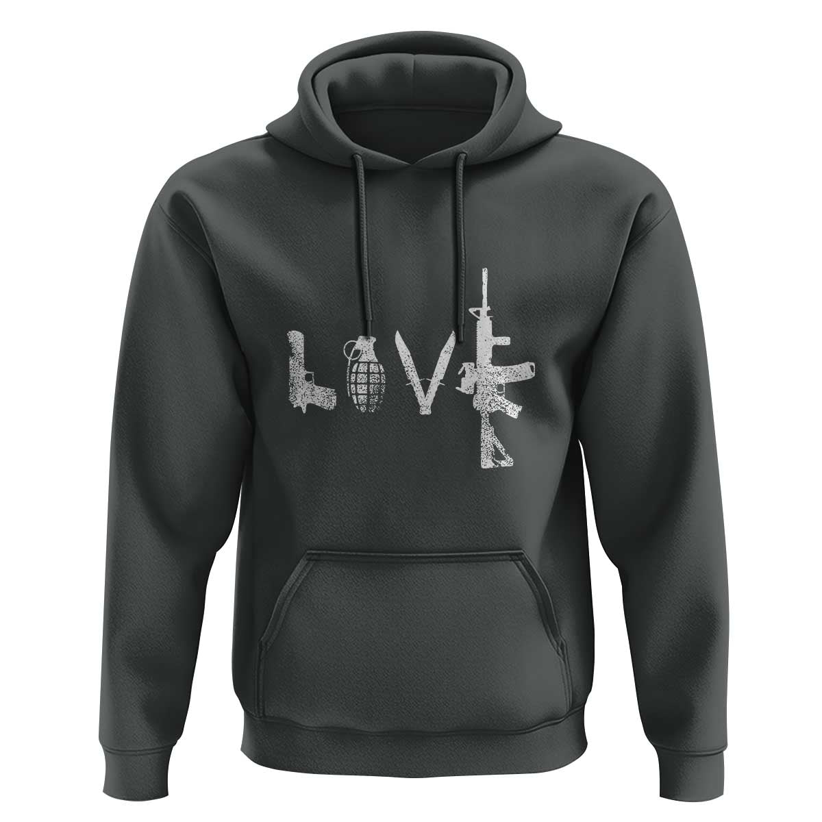 Gun Lover Hoodie LOVE AR15 Handgun Grenade