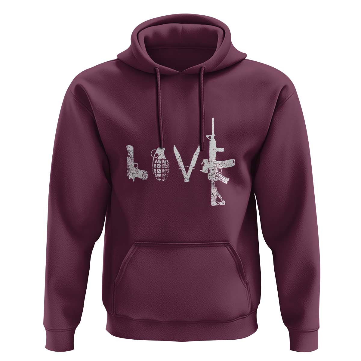 Gun Lover Hoodie LOVE AR15 Handgun Grenade