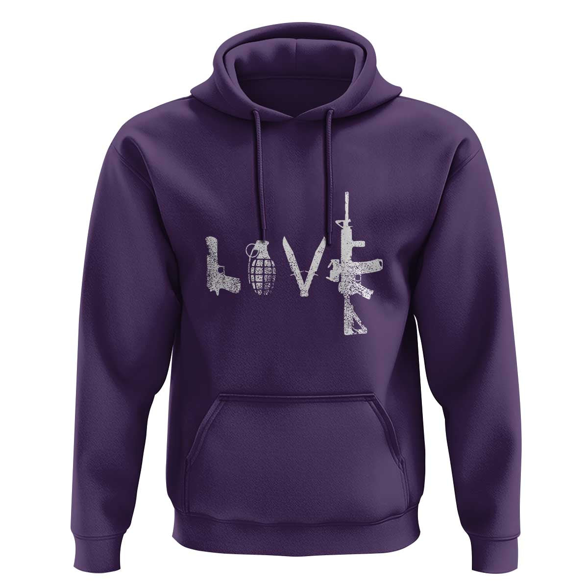 Gun Lover Hoodie LOVE AR15 Handgun Grenade
