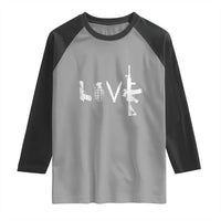 Gun Lover Raglan Shirt LOVE AR15 Handgun Grenade