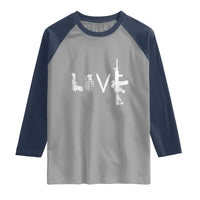 Gun Lover Raglan Shirt LOVE AR15 Handgun Grenade