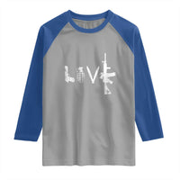 Gun Lover Raglan Shirt LOVE AR15 Handgun Grenade