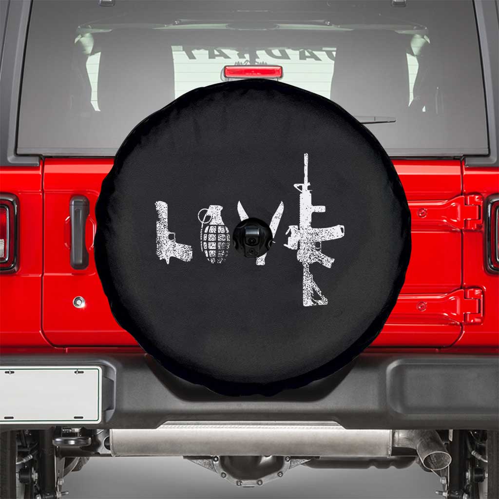 Gun Lover Spare Tire Cover LOVE AR15 Handgun Grenade