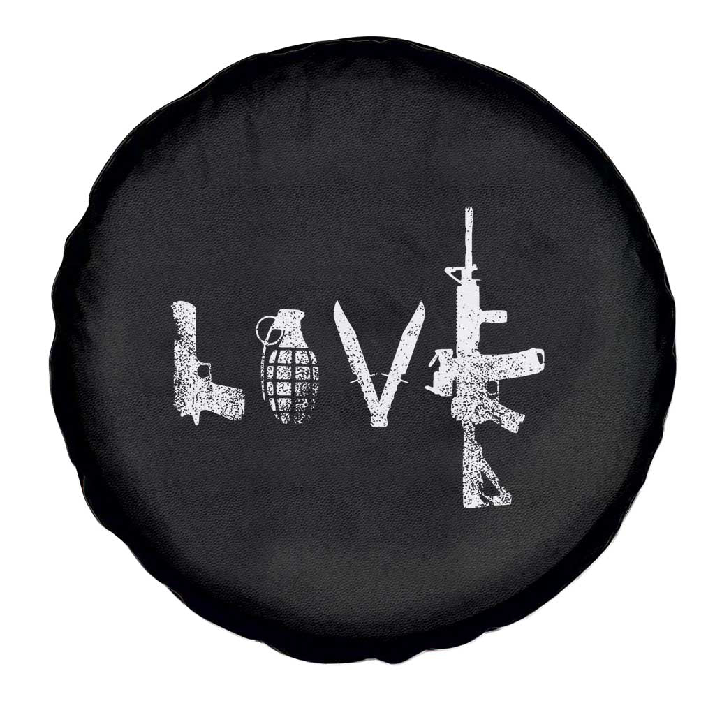 Gun Lover Spare Tire Cover LOVE AR15 Handgun Grenade