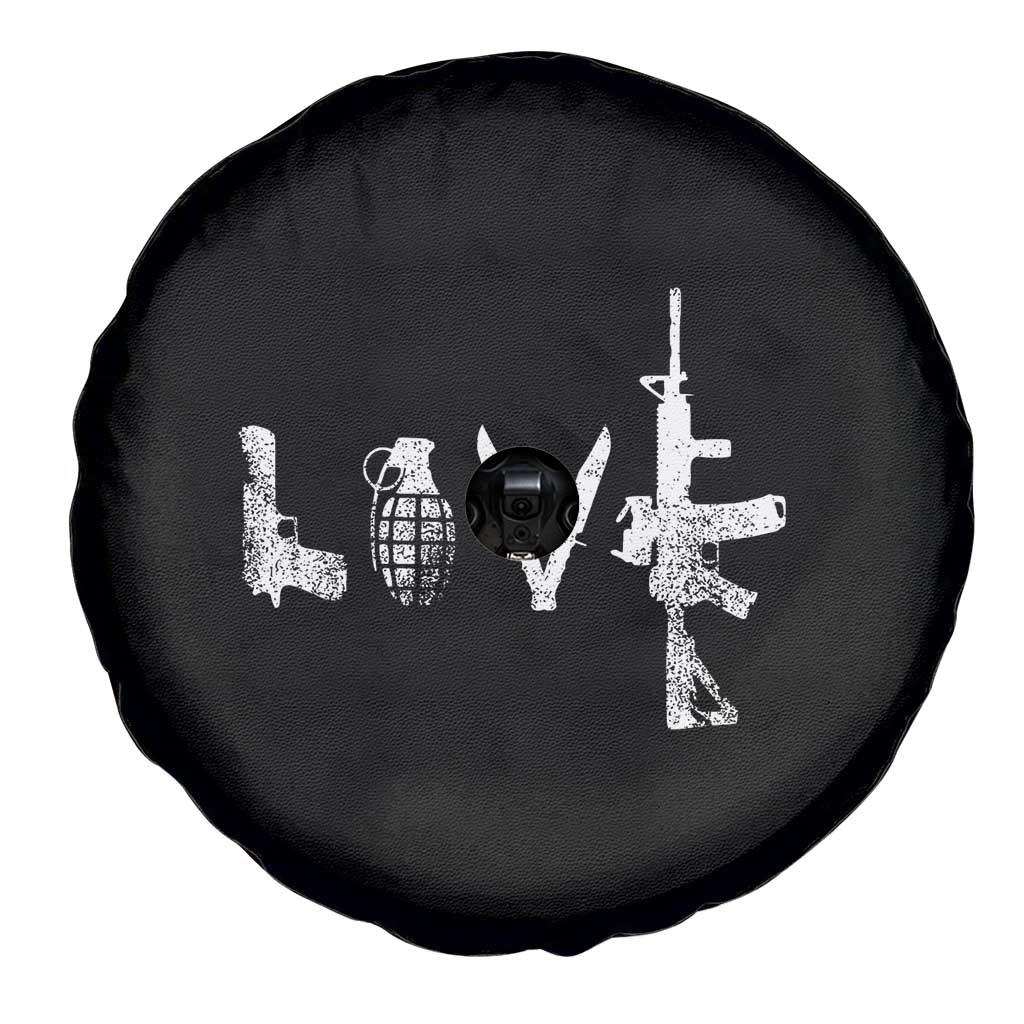 Gun Lover Spare Tire Cover LOVE AR15 Handgun Grenade