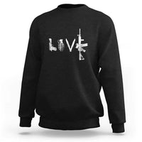 Gun Lover Sweatshirt LOVE AR15 Handgun Grenade