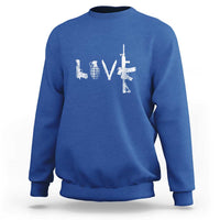 Gun Lover Sweatshirt LOVE AR15 Handgun Grenade