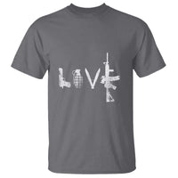 Gun Lover T Shirt LOVE AR15 Handgun Grenade