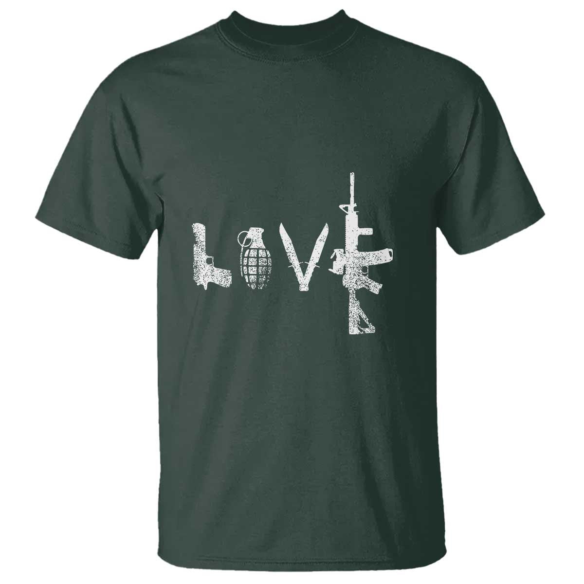 Gun Lover T Shirt LOVE AR15 Handgun Grenade