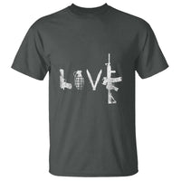 Gun Lover T Shirt LOVE AR15 Handgun Grenade