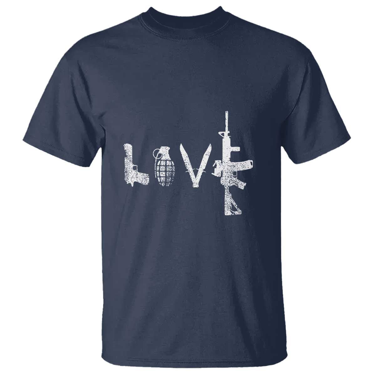 Gun Lover T Shirt LOVE AR15 Handgun Grenade