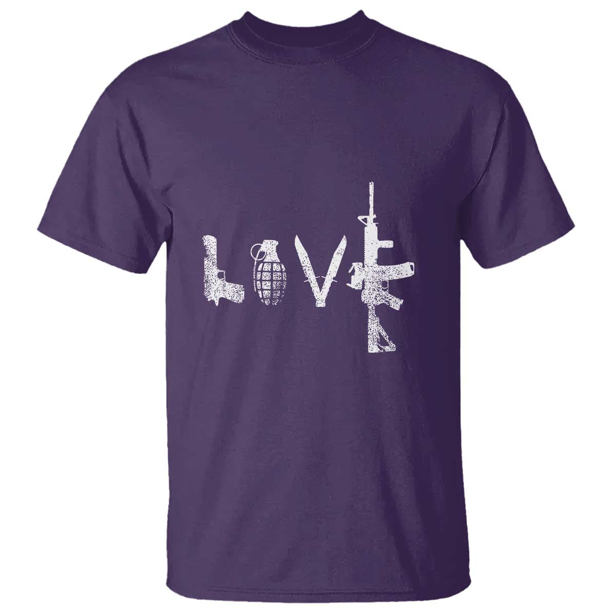 Gun Lover T Shirt LOVE AR15 Handgun Grenade