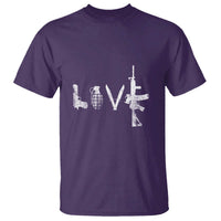 Gun Lover T Shirt LOVE AR15 Handgun Grenade