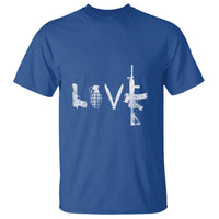 Gun Lover T Shirt LOVE AR15 Handgun Grenade