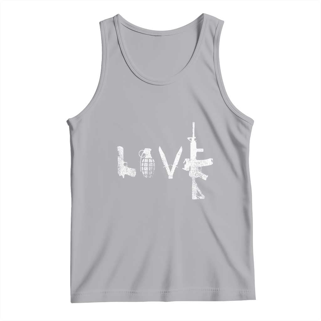Gun Lover Tank Top LOVE AR15 Handgun Grenade