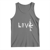 Gun Lover Tank Top LOVE AR15 Handgun Grenade