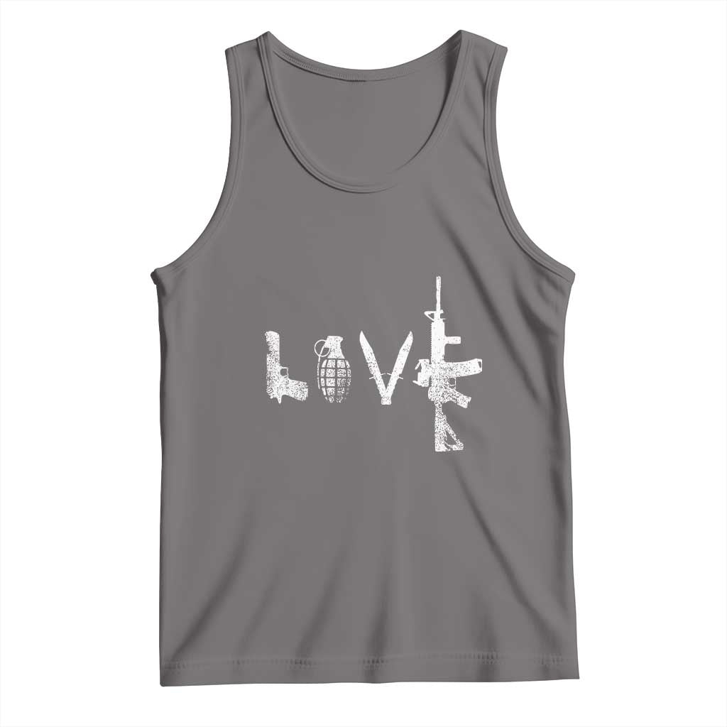 Gun Lover Tank Top LOVE AR15 Handgun Grenade