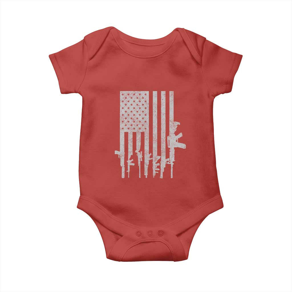 American Flag Rifle Guns Baby Onesie Cool Pro Gun Retro Distressed TS02