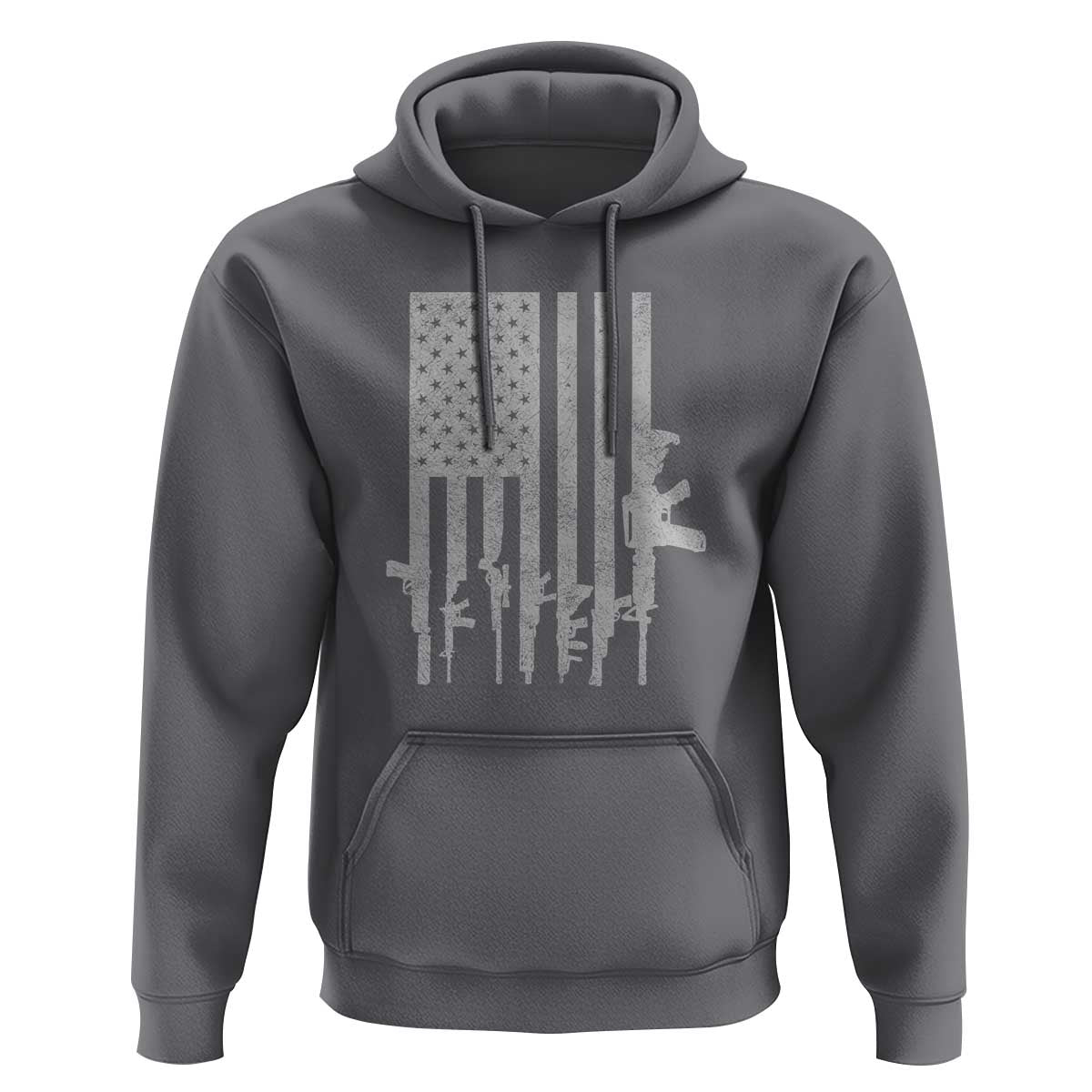 American Flag Rifle Guns Hoodie Cool Pro Gun Retro Distressed