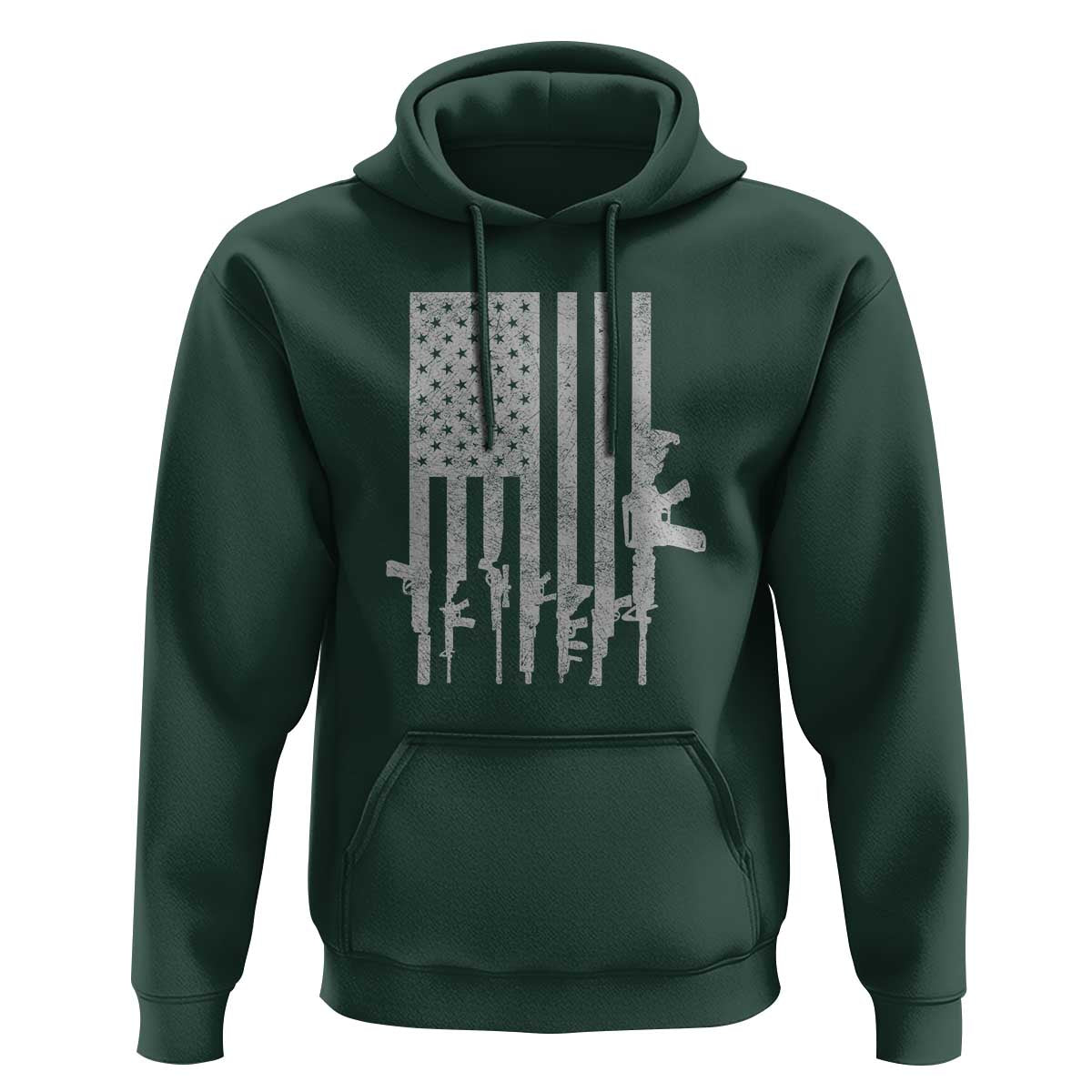 American Flag Rifle Guns Hoodie Cool Pro Gun Retro Distressed