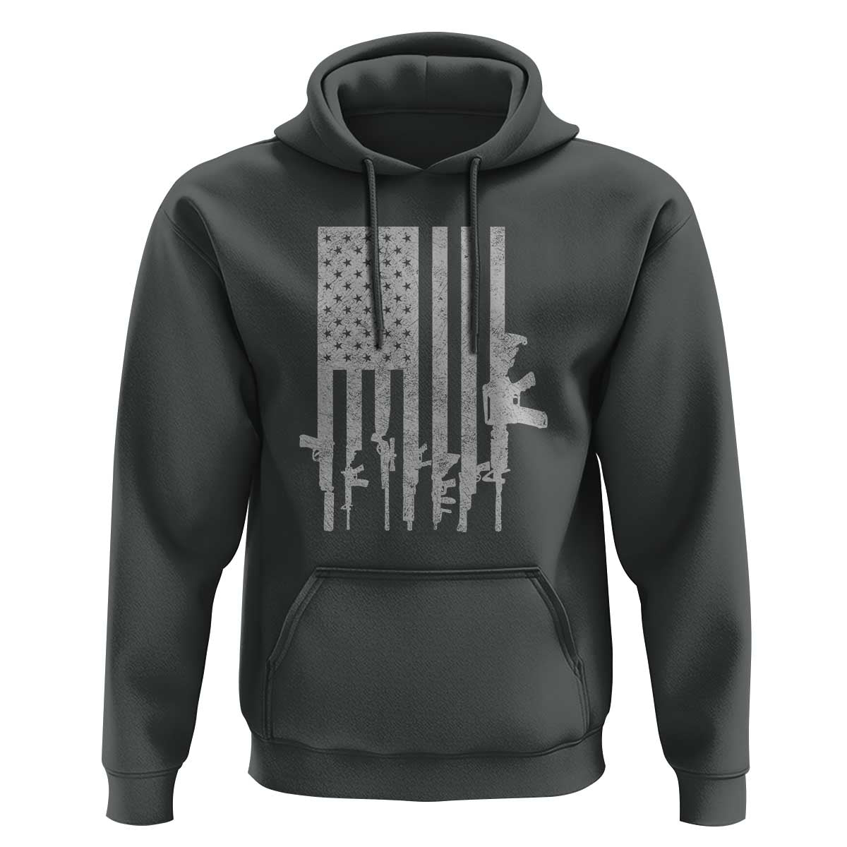 American Flag Rifle Guns Hoodie Cool Pro Gun Retro Distressed