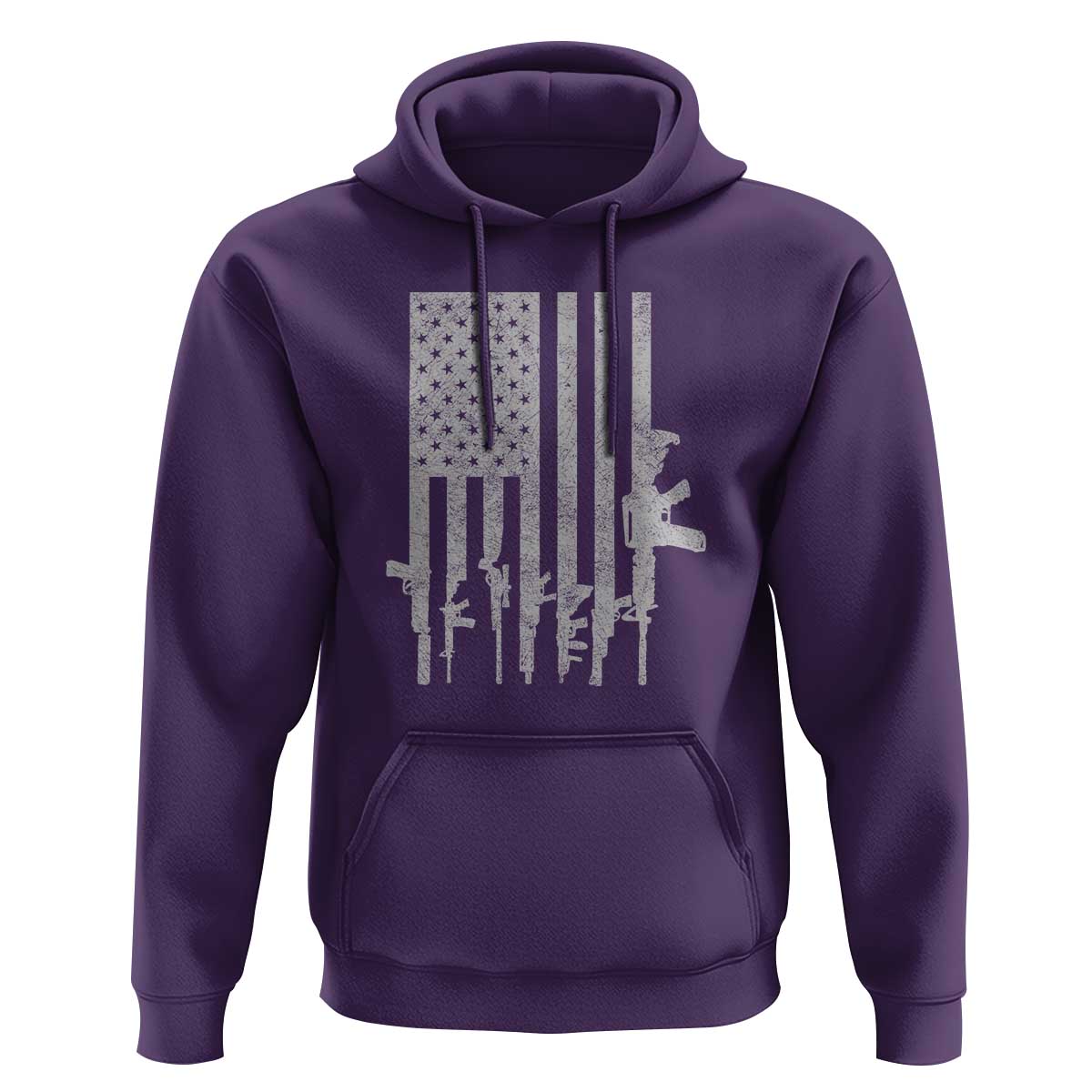 American Flag Rifle Guns Hoodie Cool Pro Gun Retro Distressed