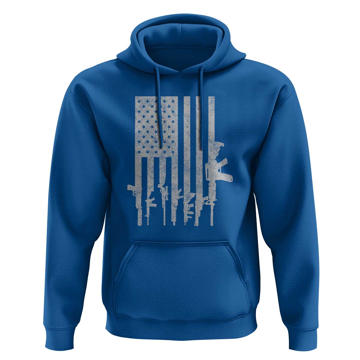 American Flag Rifle Guns Hoodie Cool Pro Gun Retro Distressed