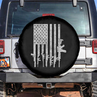 American Flag Rifle Guns Spare Tire Cover Cool Pro Gun Retro Distressed