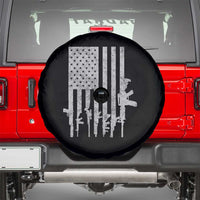 American Flag Rifle Guns Spare Tire Cover Cool Pro Gun Retro Distressed