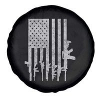 American Flag Rifle Guns Spare Tire Cover Cool Pro Gun Retro Distressed