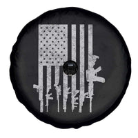 American Flag Rifle Guns Spare Tire Cover Cool Pro Gun Retro Distressed