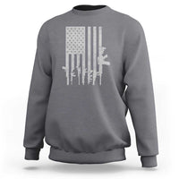 American Flag Rifle Guns Sweatshirt Cool Pro Gun Retro Distressed - Wonder Print Shop