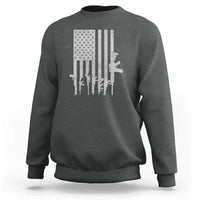 American Flag Rifle Guns Sweatshirt Cool Pro Gun Retro Distressed - Wonder Print Shop