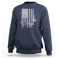 American Flag Rifle Guns Sweatshirt Cool Pro Gun Retro Distressed - Wonder Print Shop
