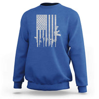 American Flag Rifle Guns Sweatshirt Cool Pro Gun Retro Distressed - Wonder Print Shop